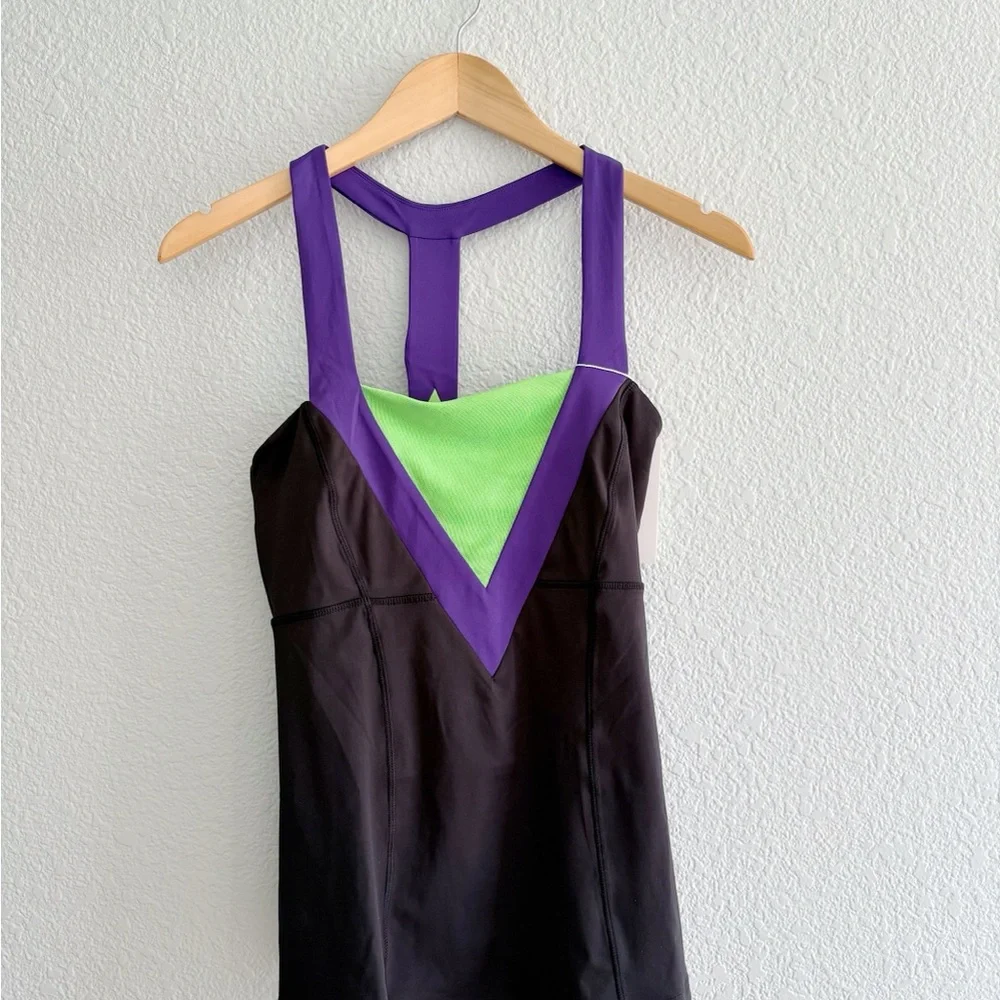 Crowned Athletics Mal-evolent Villain Athletic Tank Top- Purple and Green - Picture 2 of 6